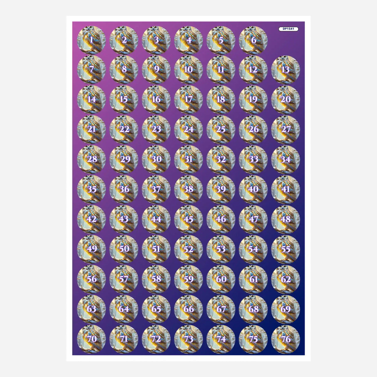 Döschenaufkleber-Set für Diamond Painting mit buntem Eulen-Motiv zur einfachen Beschriftung deiner Steinfarben