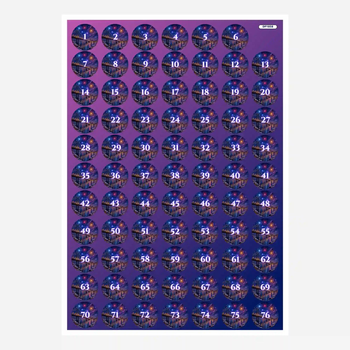 Döschenaufkleber-Set für Diamond Painting zur übersichtlichen Organisation deiner Diamanten mit aufgedruckten Zahlen