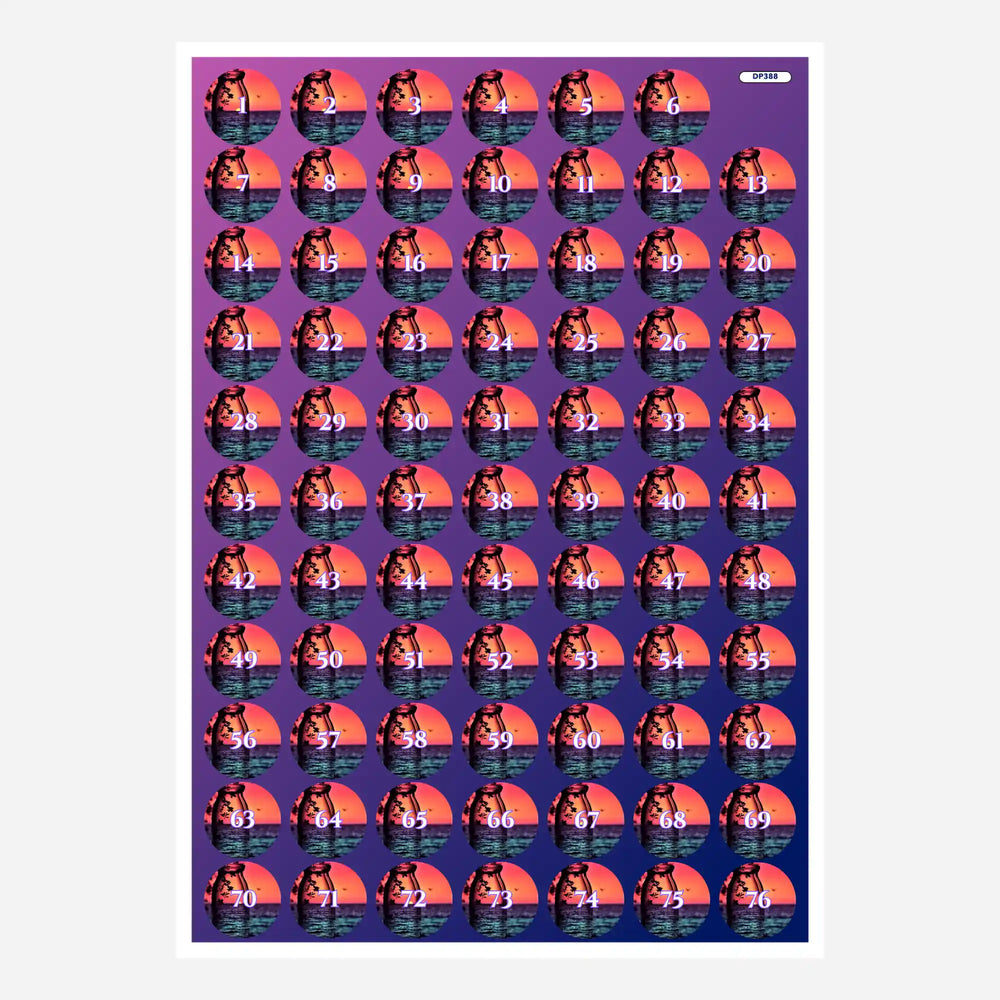 Autocollant pour petite boîte - Coucher de soleil rouge