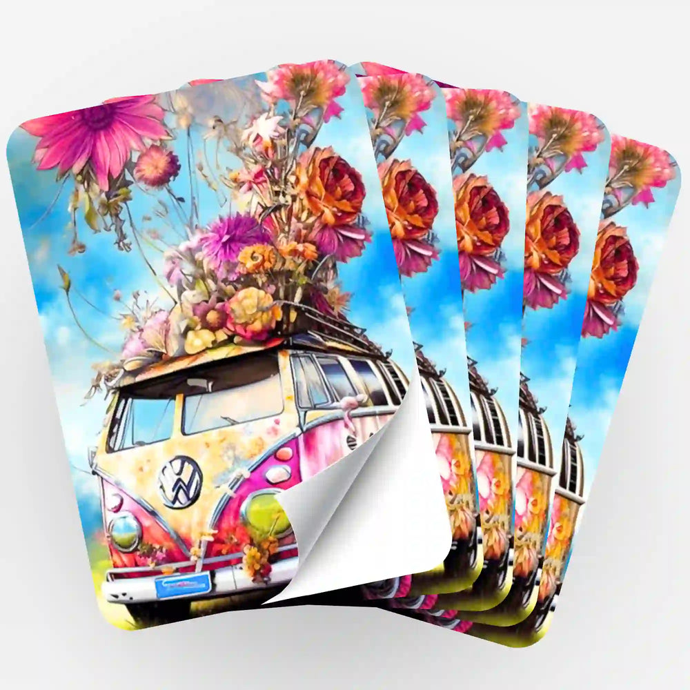 Aufkleber 5er-Set - Flower Power Bully