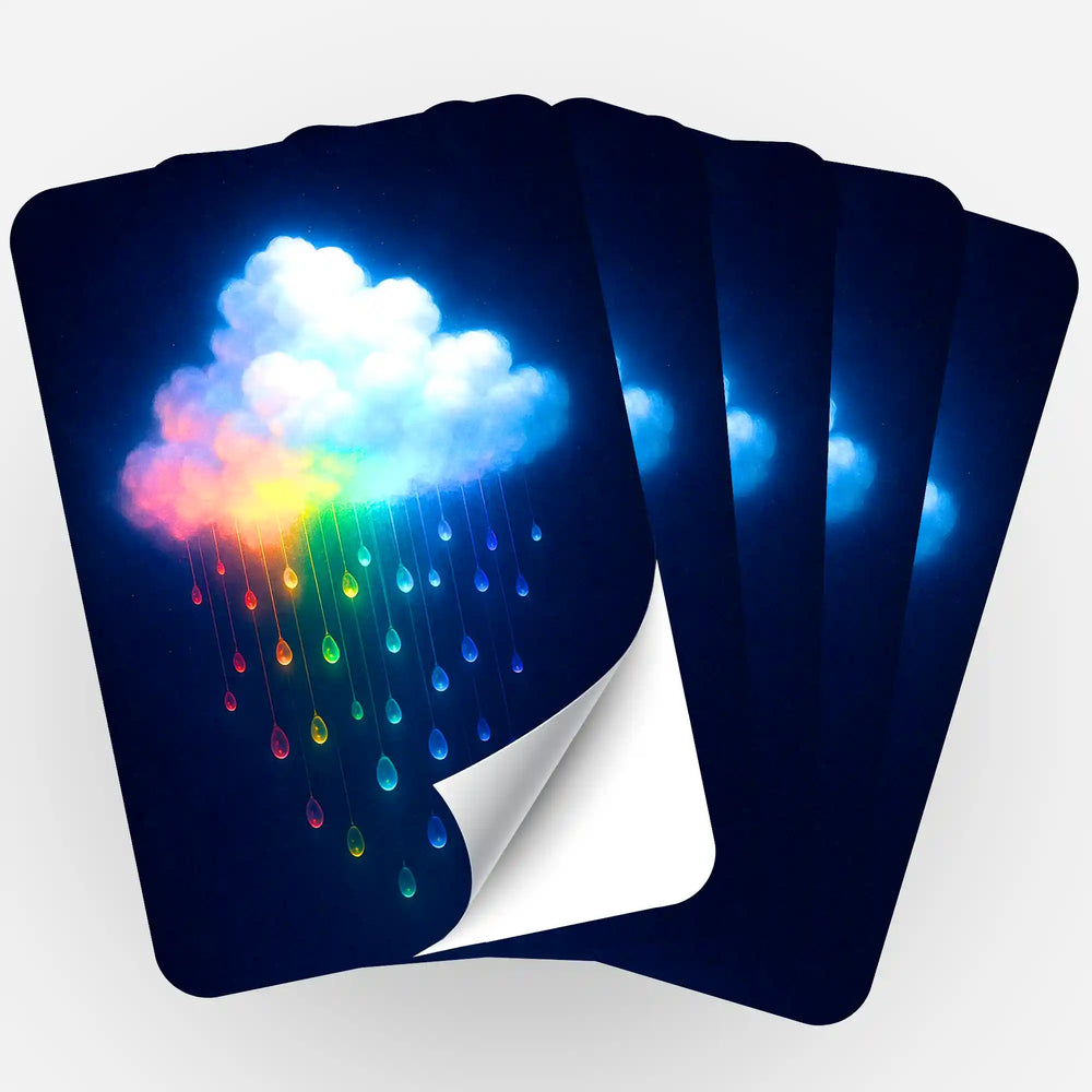 Lot de 5 autocollants - Jennifer Special - Nuage arc-en-ciel