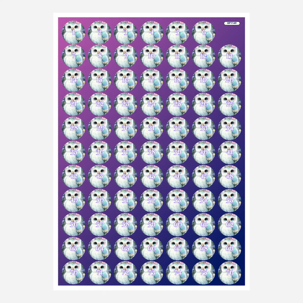Autocollant pour petite boîte - Hibou dans un océan de fleurs