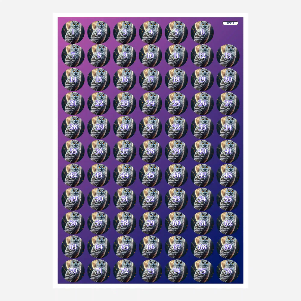 Autocollant pour petite boîte - Hibou au clair de lune
