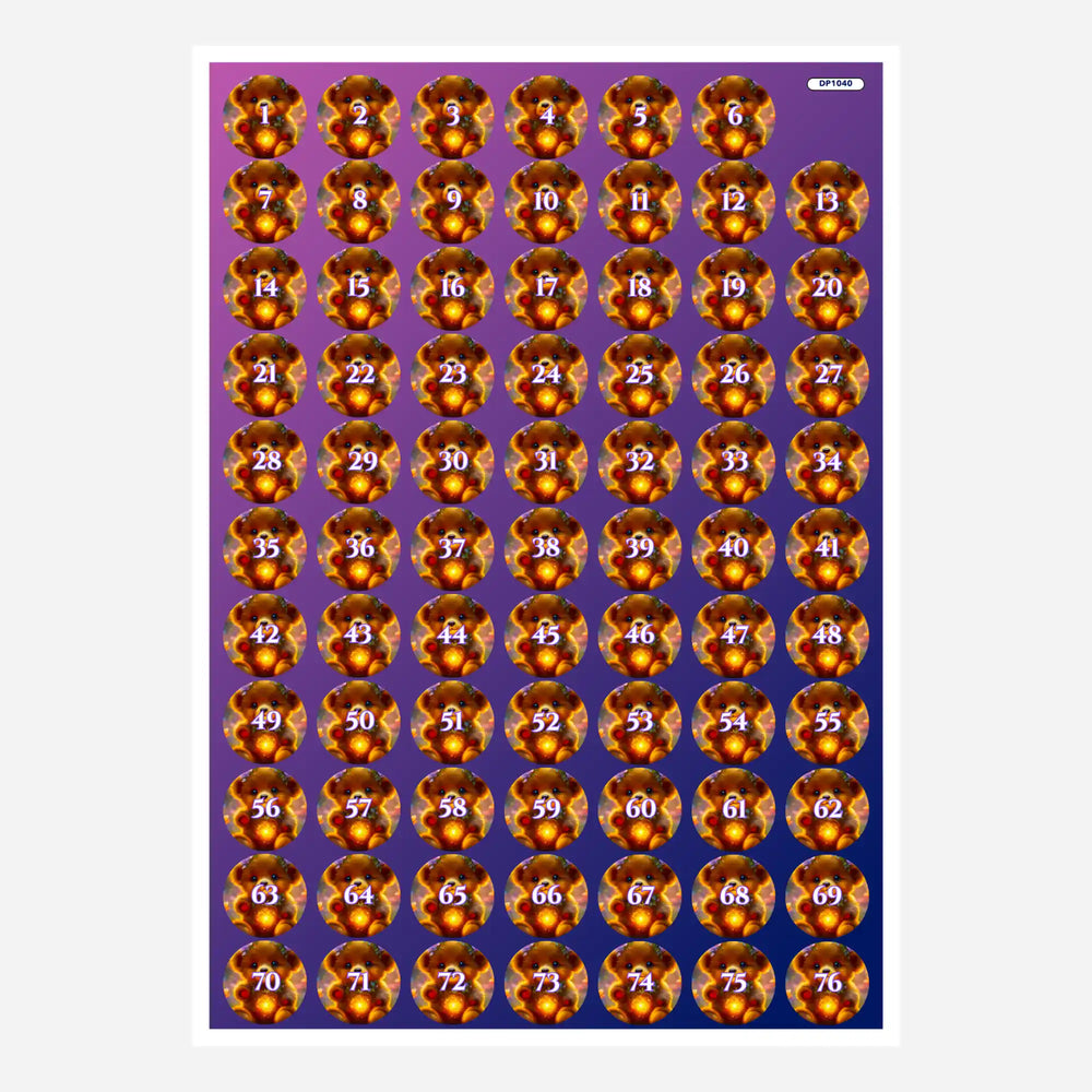 Étiquette pour petite boîte - Petit ours lumineux