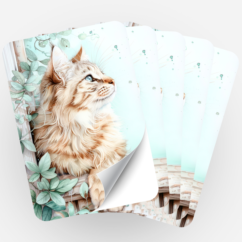 Lot de 5 autocollants - Susen Pfifferling - Chat Cosimo