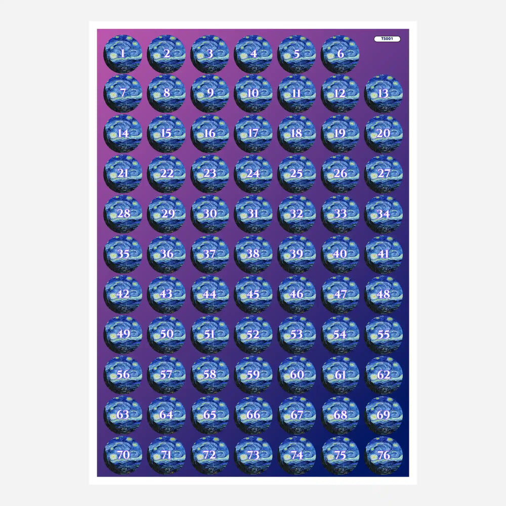 Autocollant pour petite boîte - Van Gogh "La Nuit étoilée"