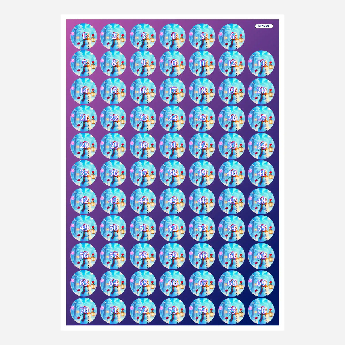 Bogen mit runden Döschenaufklebern für Diamond Painting Zubehör zur optimalen Sortierung der Diamanten-Steinfarben.
