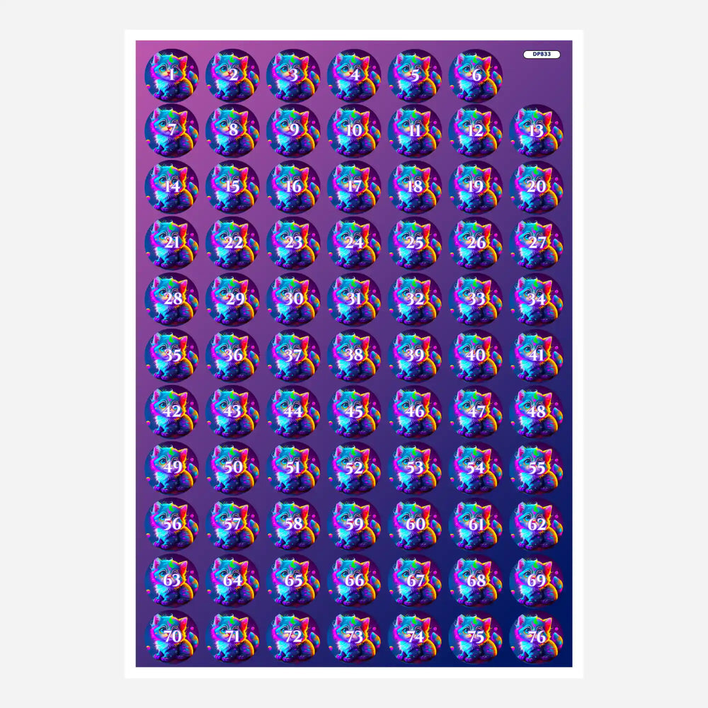 Autocollant pour petite boîte - Rainbow Kitty
