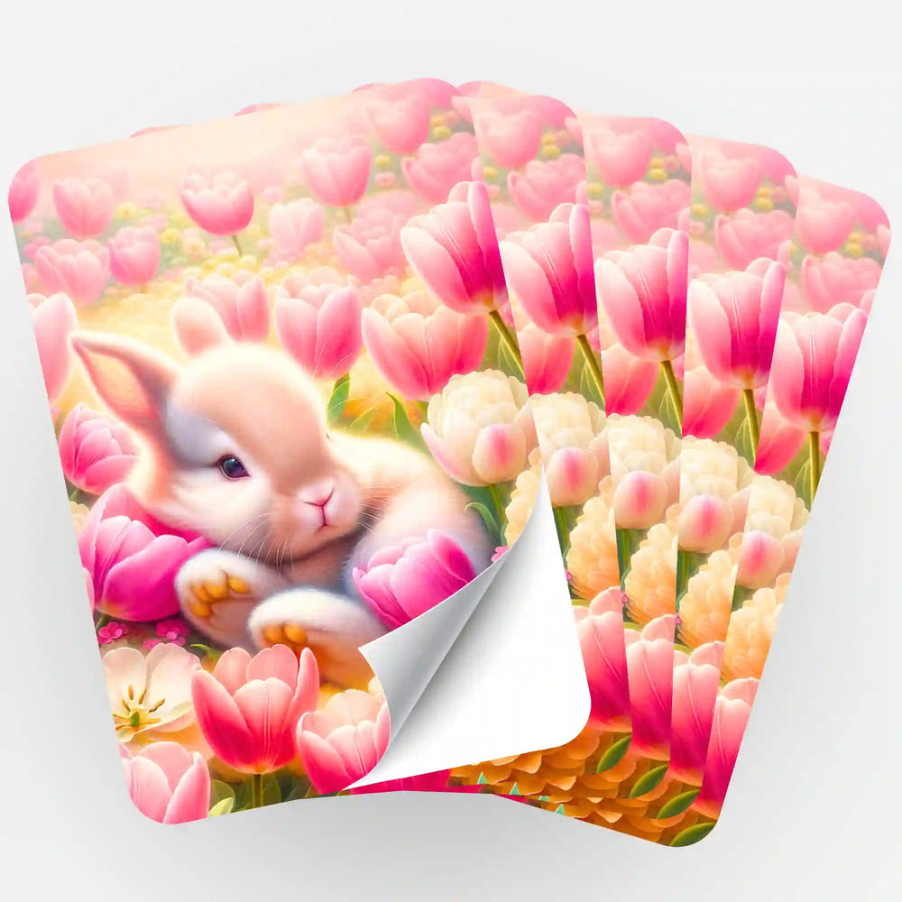 Aufkleber 5er-Set - Verträumtes Osterhäschen