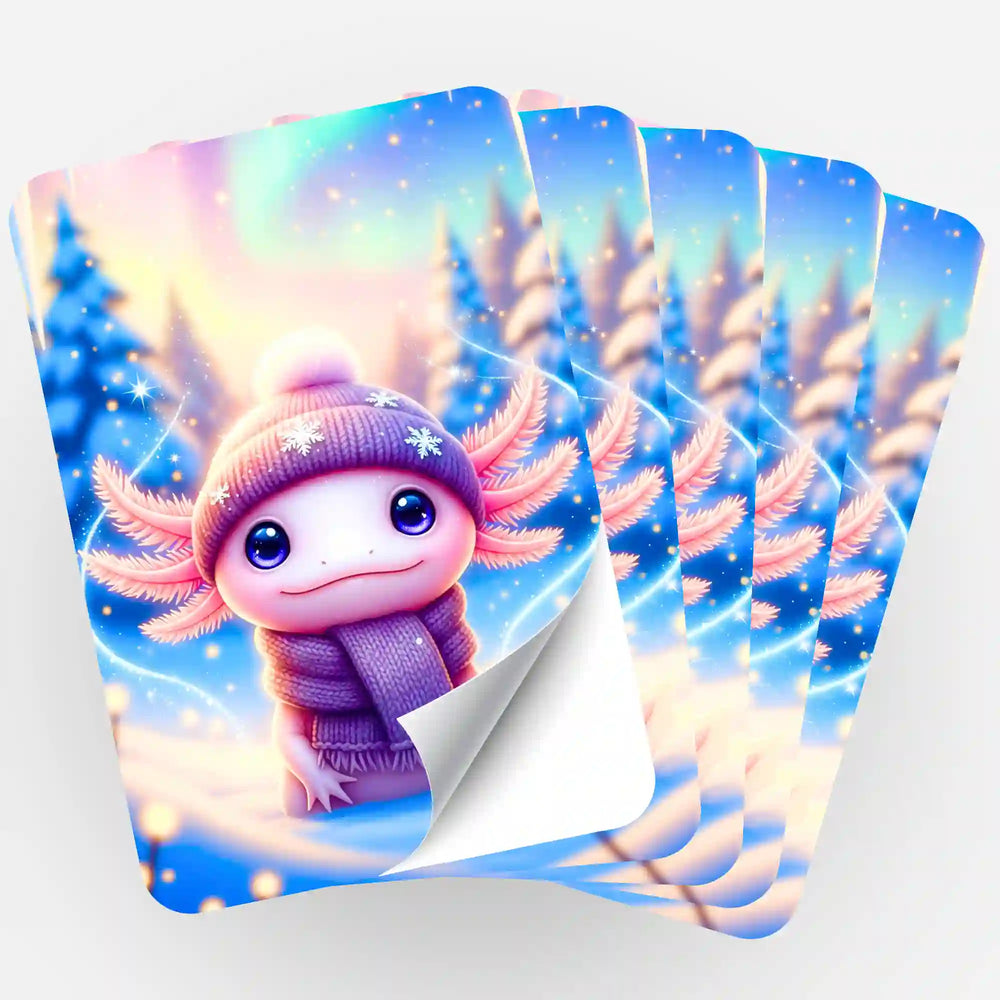 Lot de 5 autocollants - Axolotl en vacances