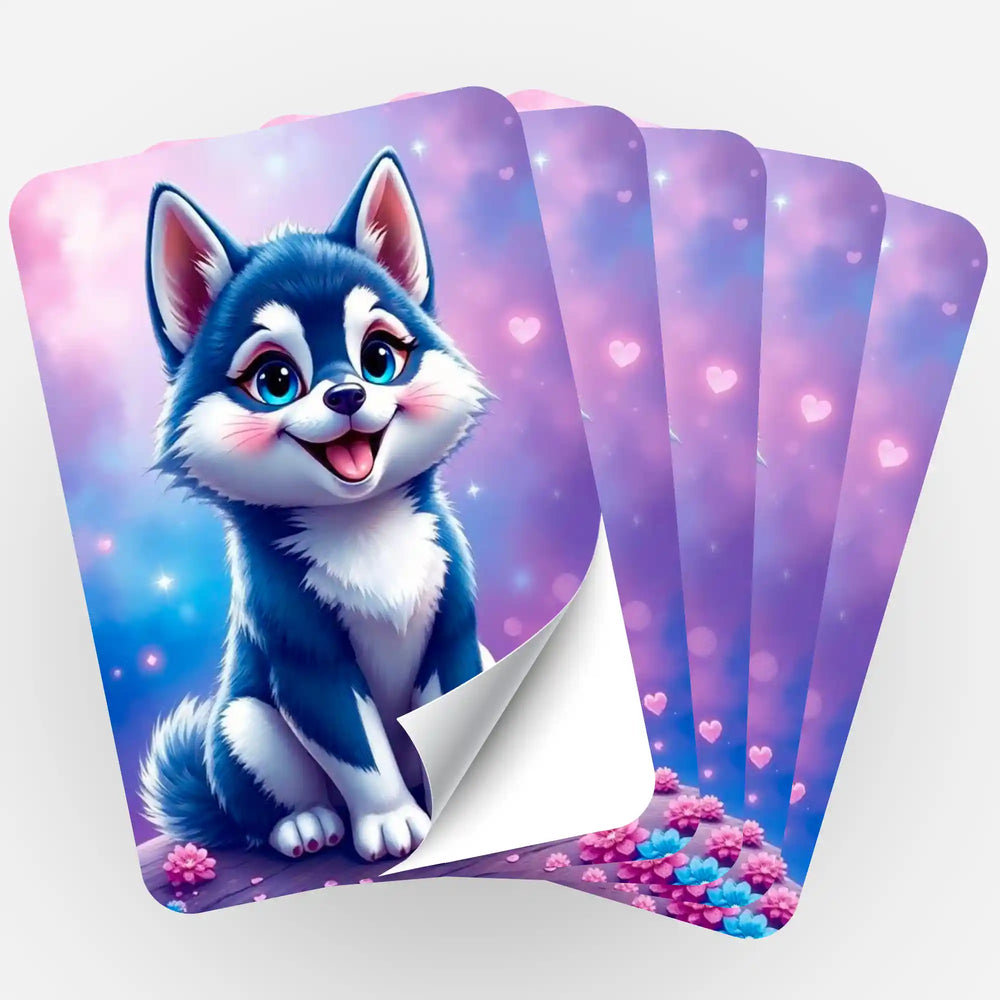 Set de 5 autocollants - Husky Happy