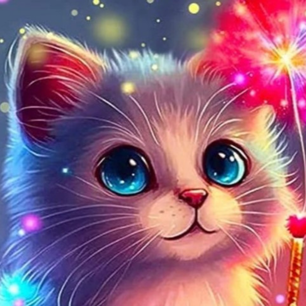 Diamond Painting Mini - Petit chat magique