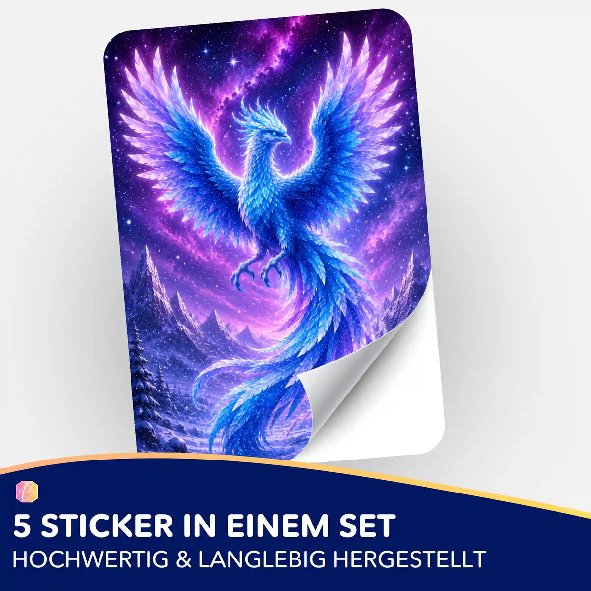 Winterphönix Sticker-Set für Diamond Painting und Malen nach Zahlen Fans zur Organisation von Bastelsets