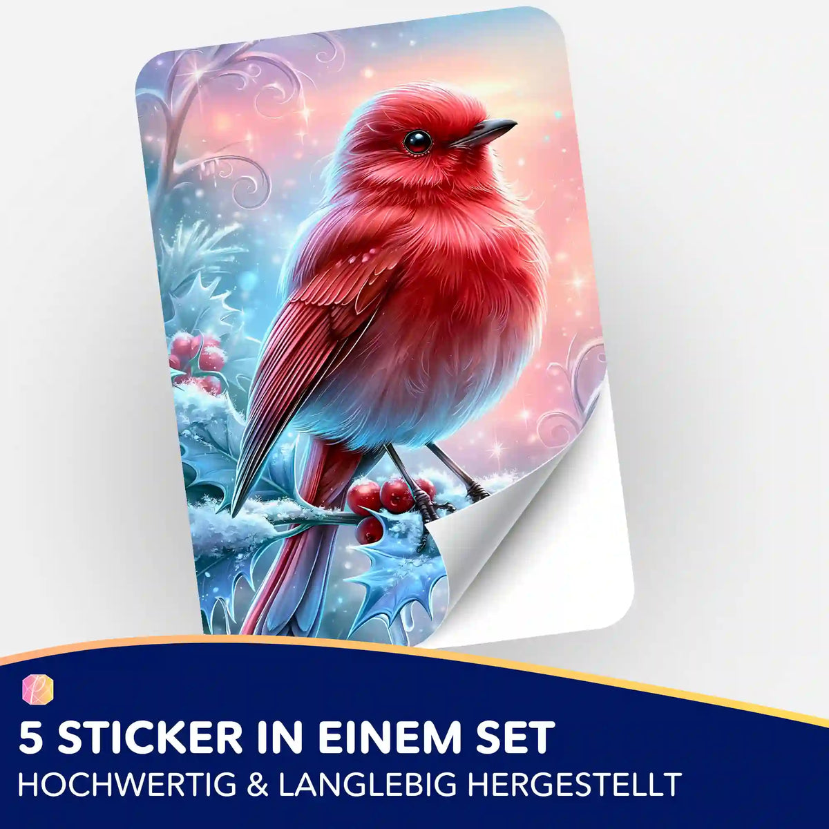 5er-Set Sticker Feuerherz im ersten Frost für Diamond Painting Zubehör und Organisation