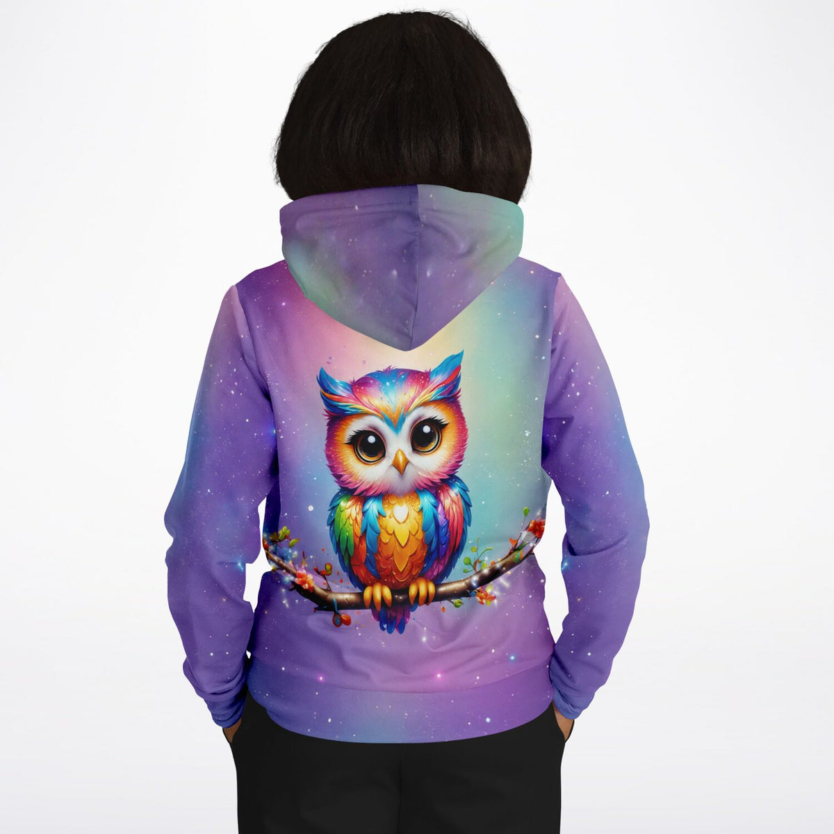 Dreamer Hoodie mit farbenfrohem Eulen-Motiv Fridolin, ideal für Fans von Diamond Painting und Malen nach Zahlen