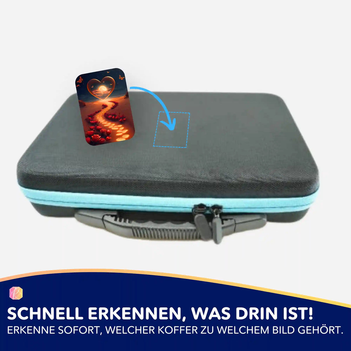 Picmondoo Aufkleber-Set zur Organisation von Diamond Painting Koffern mit romantischem Weg der Liebe Motiv