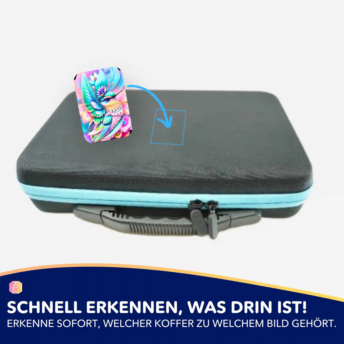 Bunter Kolibri-Sticker für Diamond Painting Zubehörkoffer, ideal zur Organisation deiner Diamond Painting Sets.