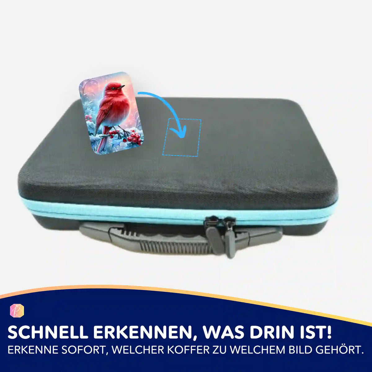 5er-Set Aufkleber Feuerherz im ersten Frost zur Organisation von Diamond Painting Zubehör und Koffer.