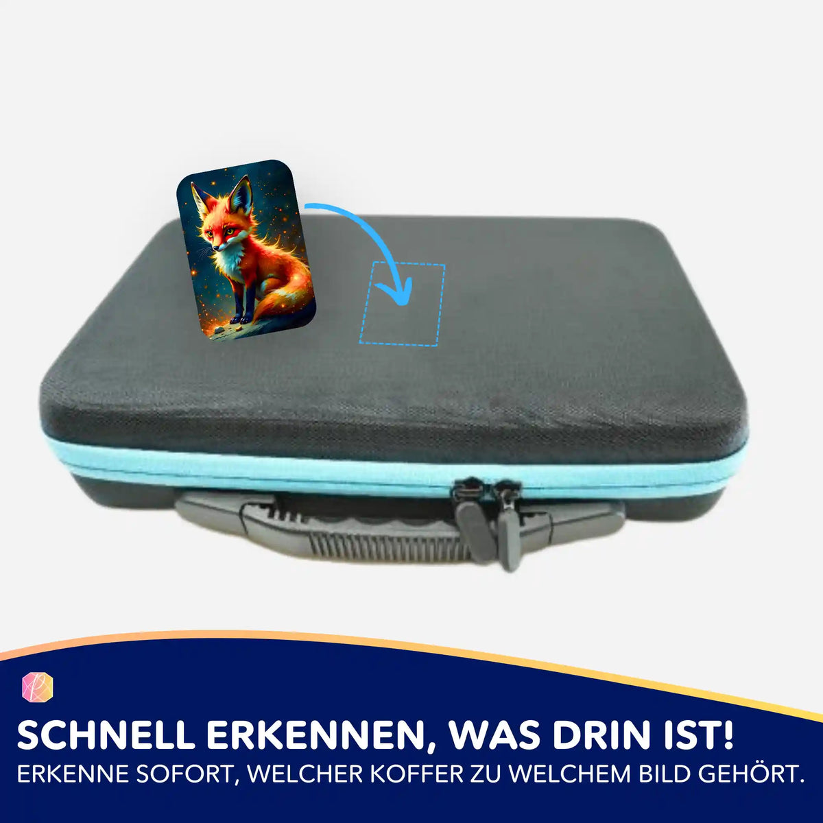Fuchs-Aufkleber für Diamond Painting Koffer zur Organisation von Bastelzubehör und Malen nach Zahlen Sets