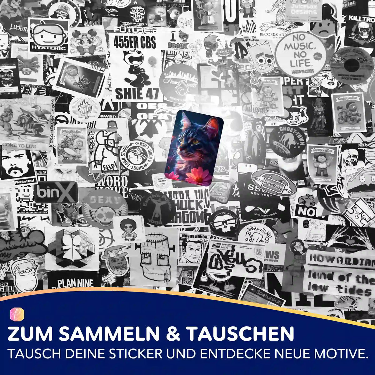 Bunter Segen der Bastet Aufkleber aus dem Diamond Painting Zubehör-Set für Sammler und Kreative