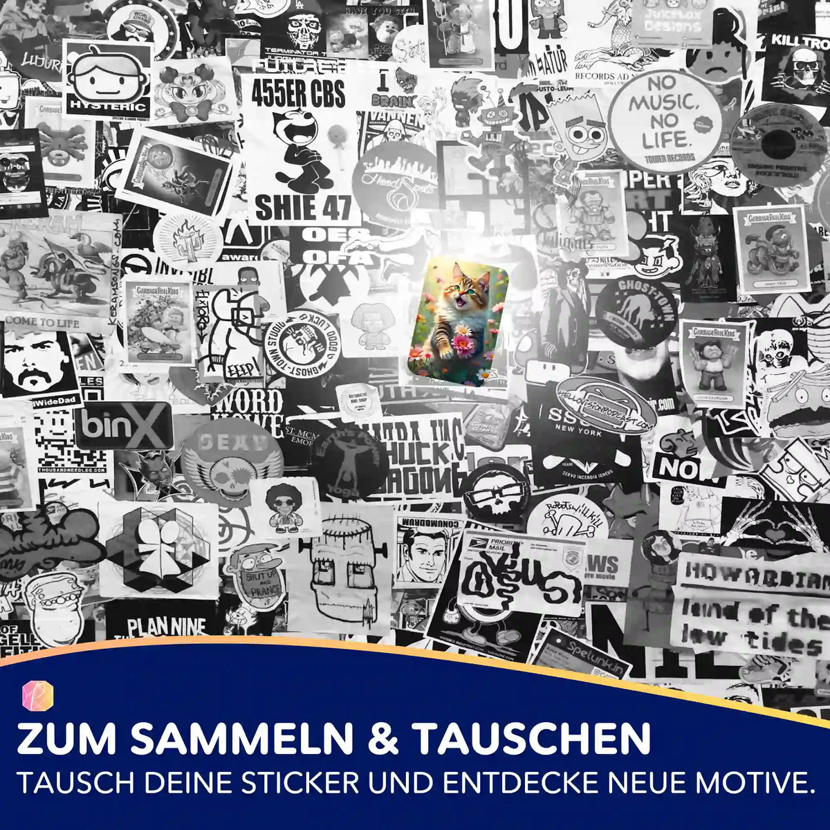 Buntes Lucy Katzen Sticker-Set von Picmondoo für Diamond Painting und Malen nach Zahlen Fans zur Organisation
