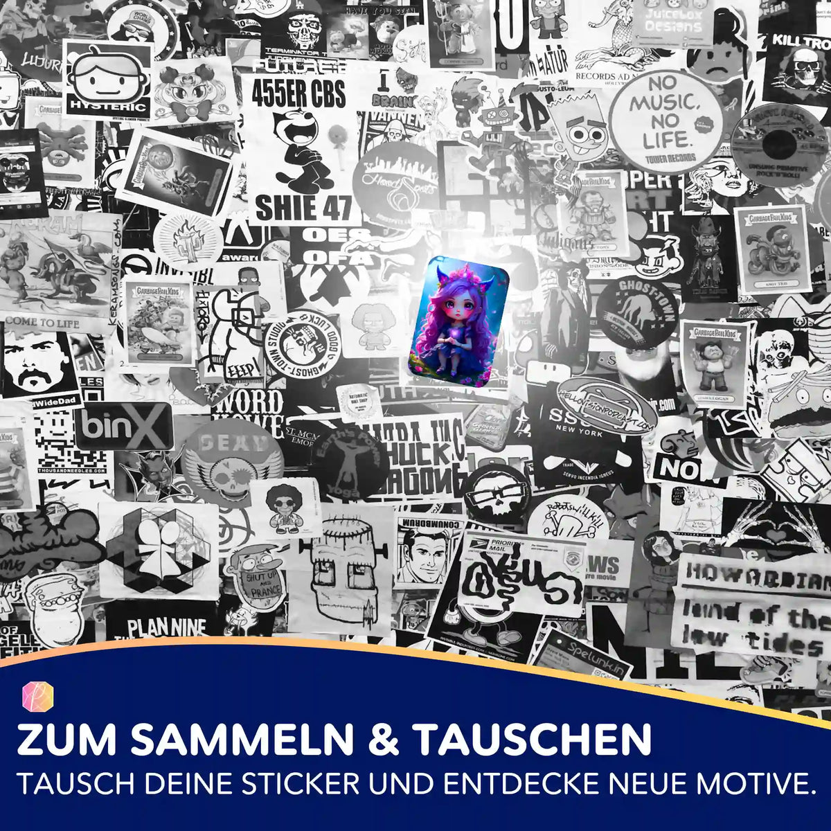 Little Violett Sticker aus dem Picmondoo Diamond Painting Set zur Organisation von Bastelzubehör und DIY-Projekten.