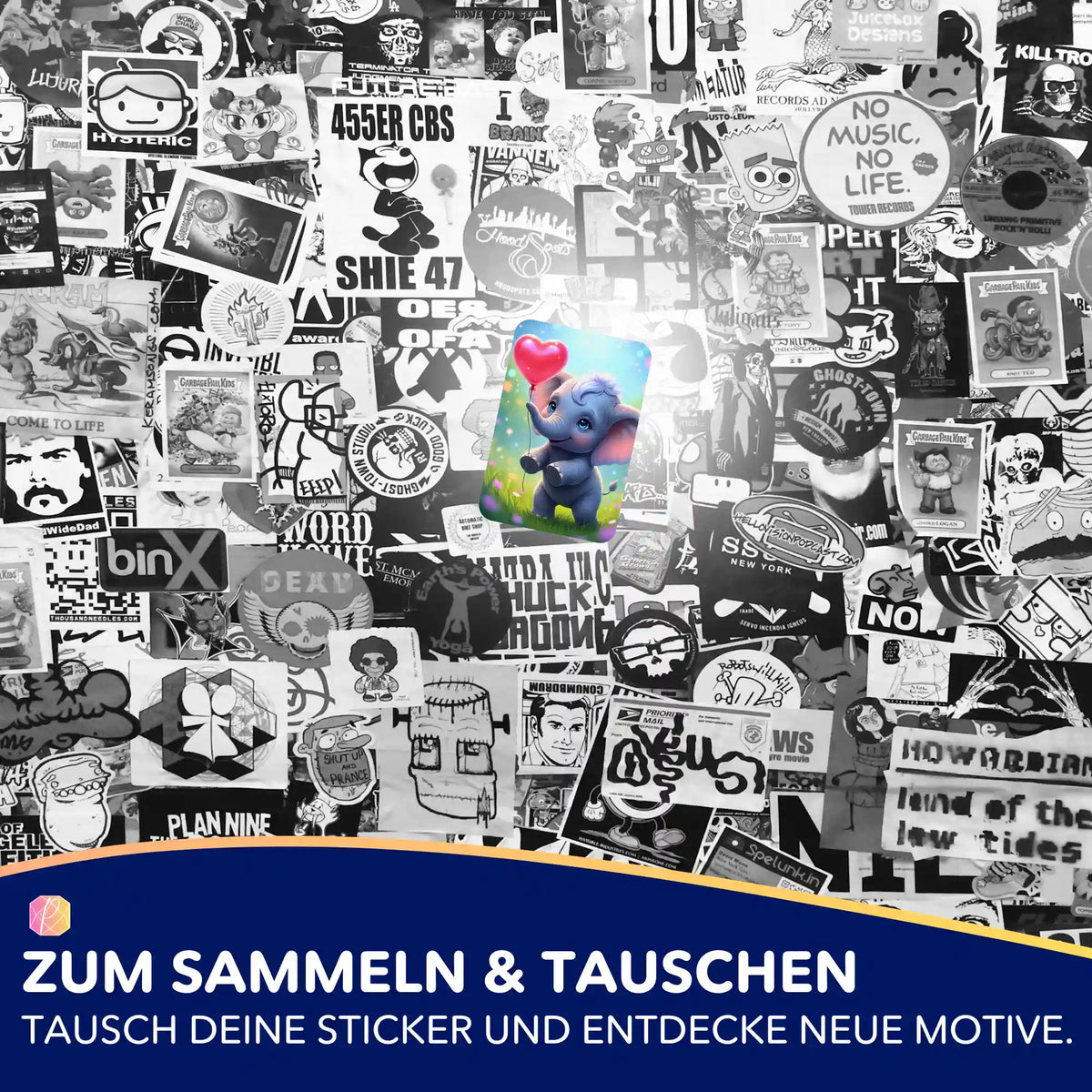 Farbenfroher Elefanten-Sticker für Diamond Painting Zubehör und Organisation von Malen nach Zahlen Sets