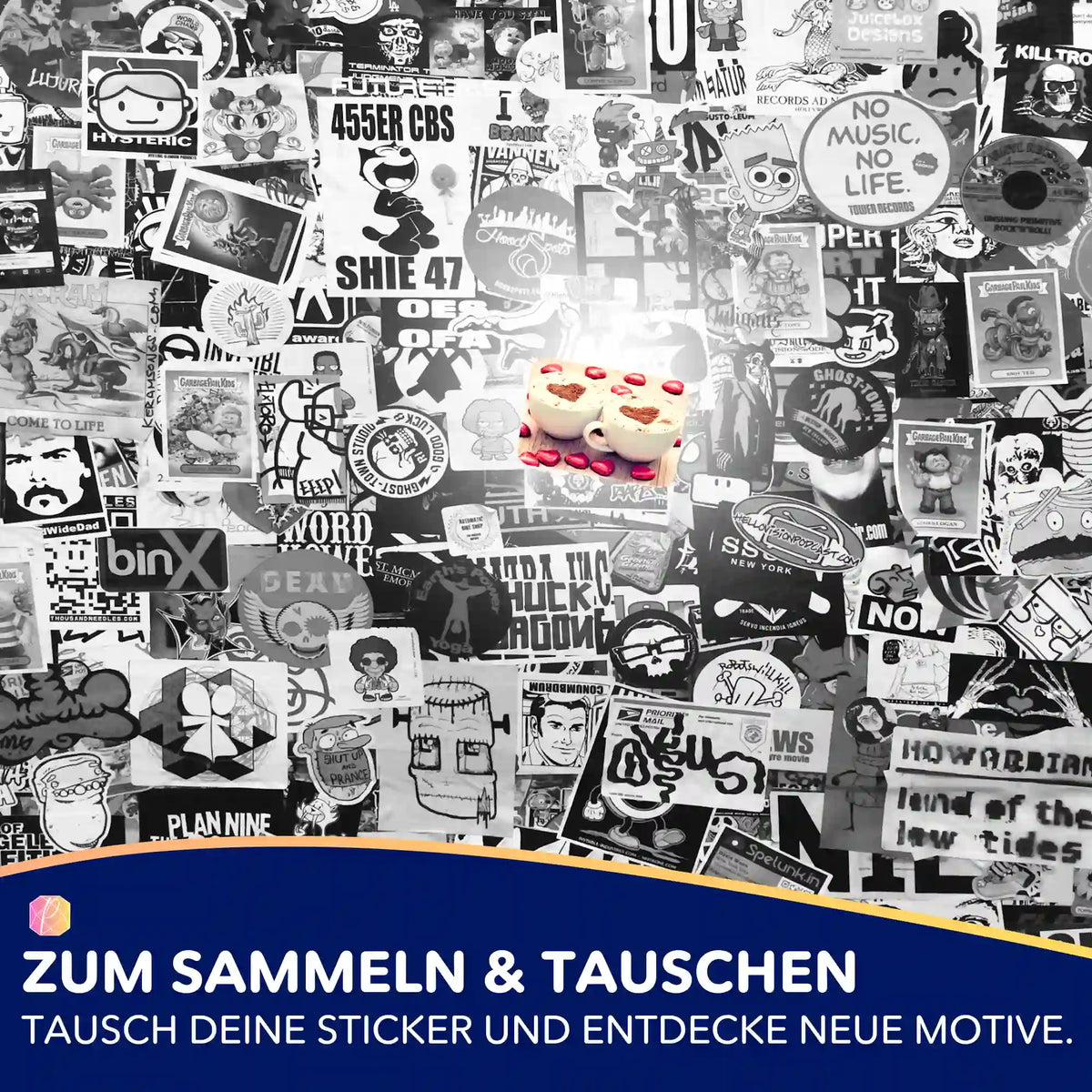Picmondoo Kaffeeliebe Aufkleber-Set für Diamond Painting Fans und zur Organisation von Malen nach Zahlen Zubehör.