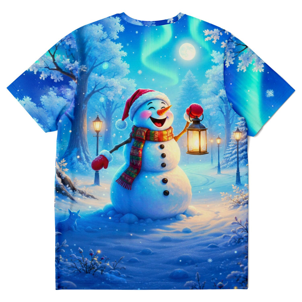 T-Shirt mit Schneemann-Motiv, perfekt als Malen nach Zahlen oder Diamond Painting Vorlage für stimmungsvolle Winterabende.