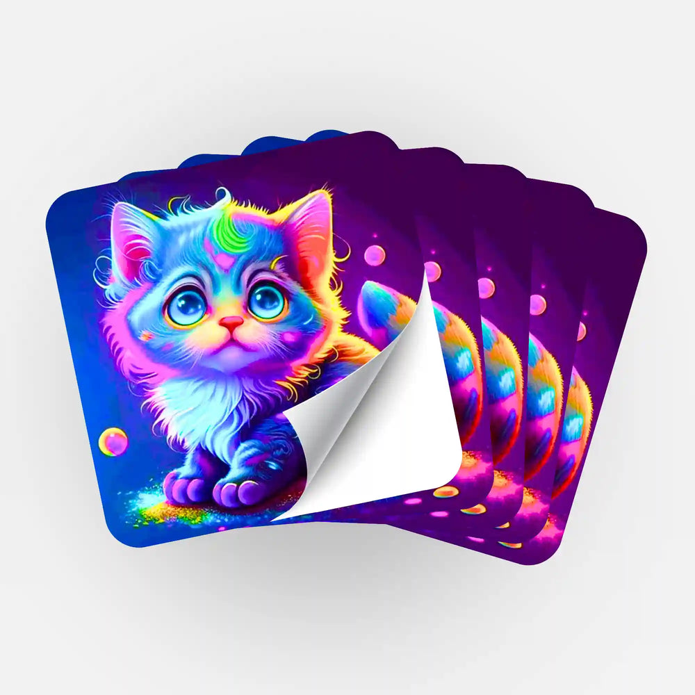 Aufkleber 5er-Set - Rainbow Kitty
