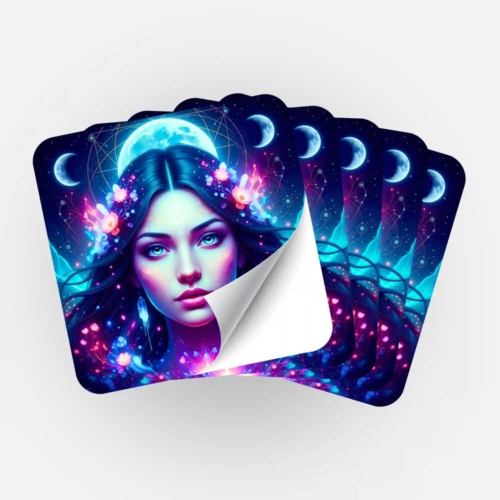 Lot de 5 autocollants - Princesse de la Lune