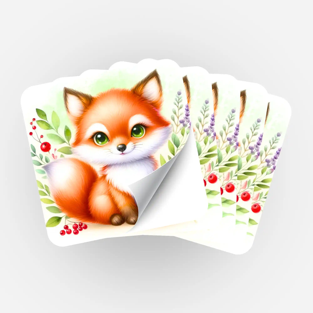 Lot de 5 autocollants - Petit renard Freddy