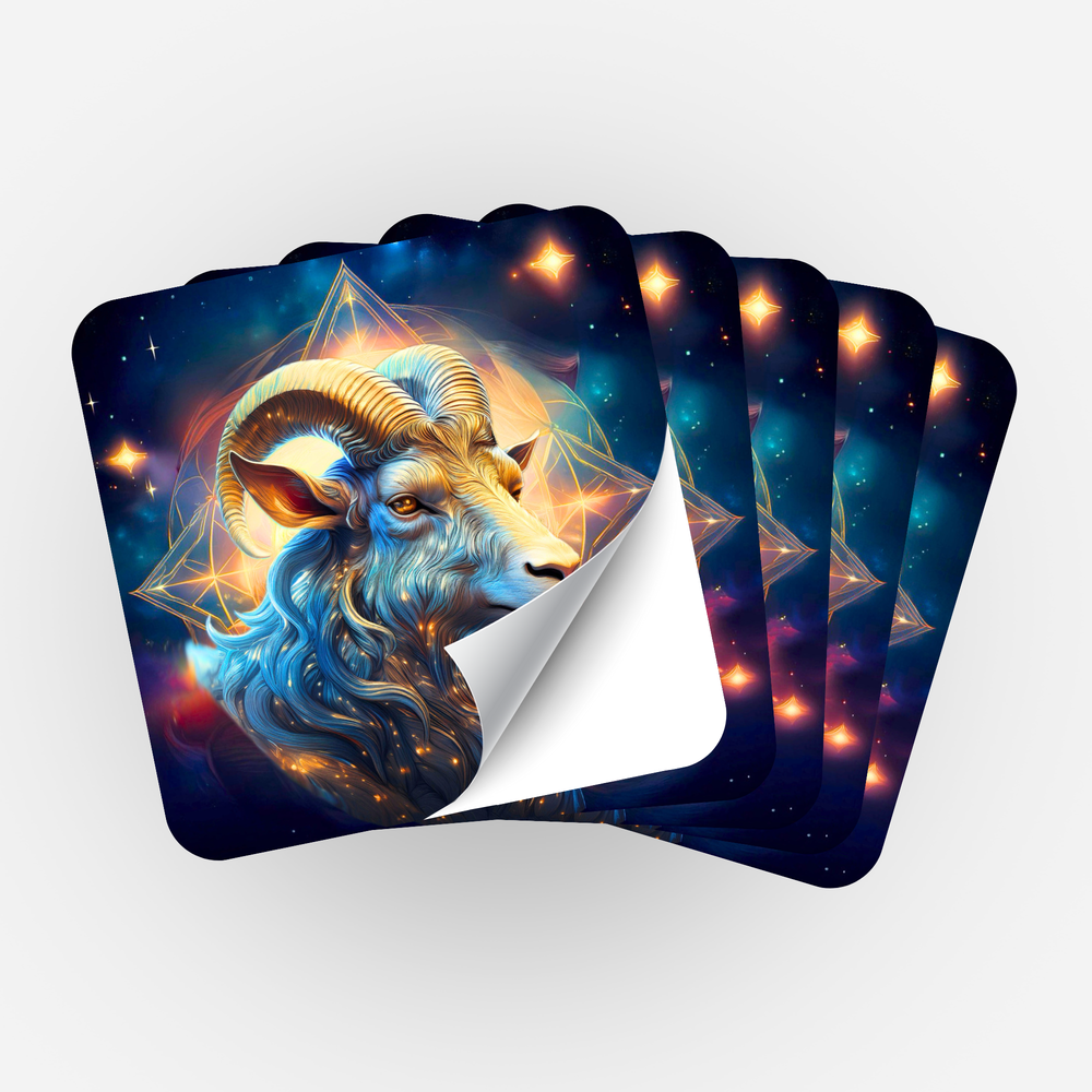 Lot de 5 autocollants - Signe astrologique Capricorne "Édition limitée"