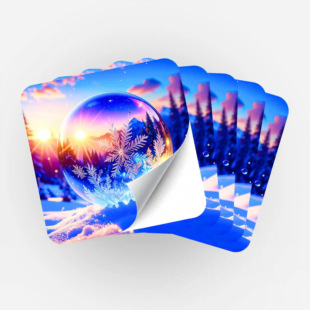 Lot de 5 autocollants - Monde de cristal