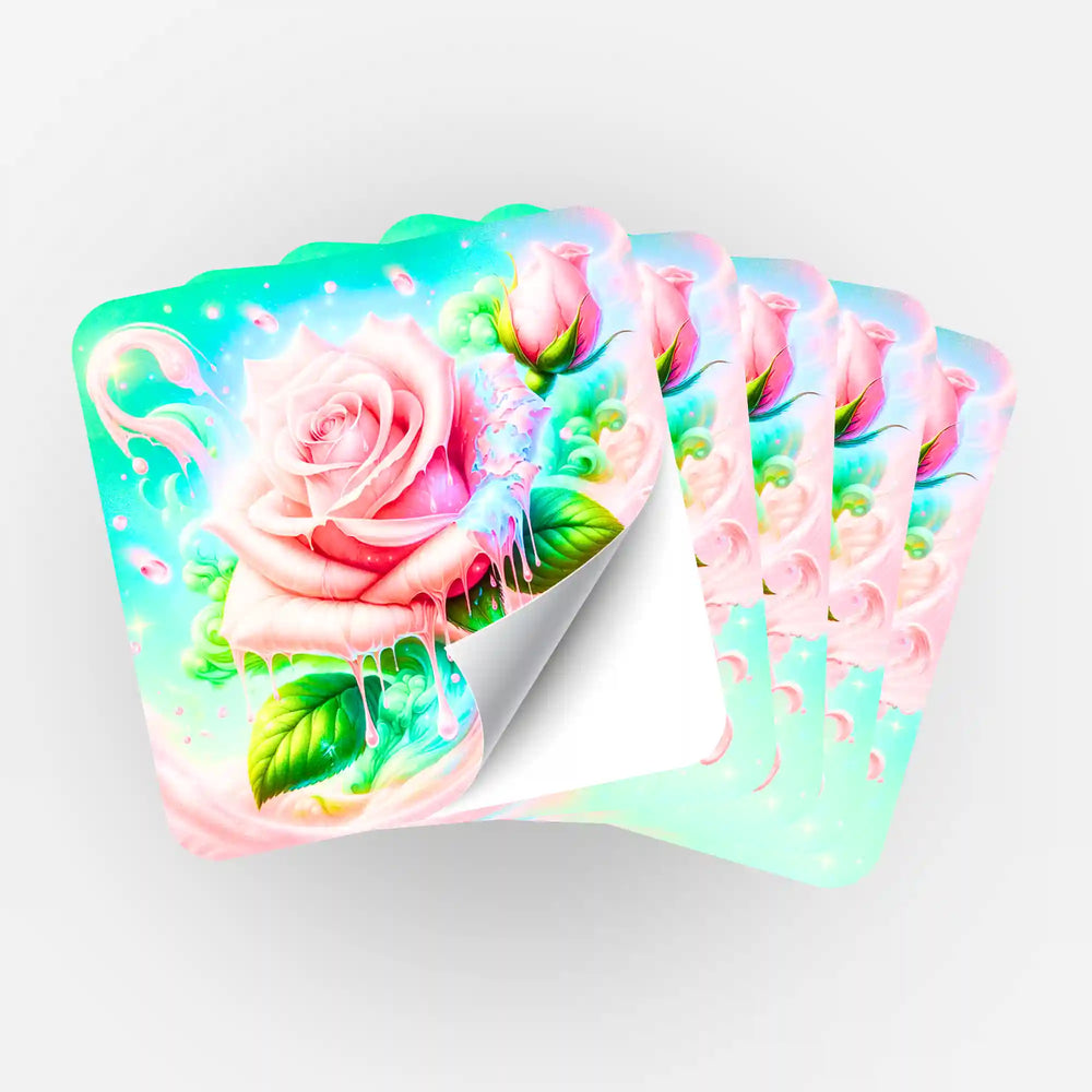 Lot de 5 autocollants - Candy Rose