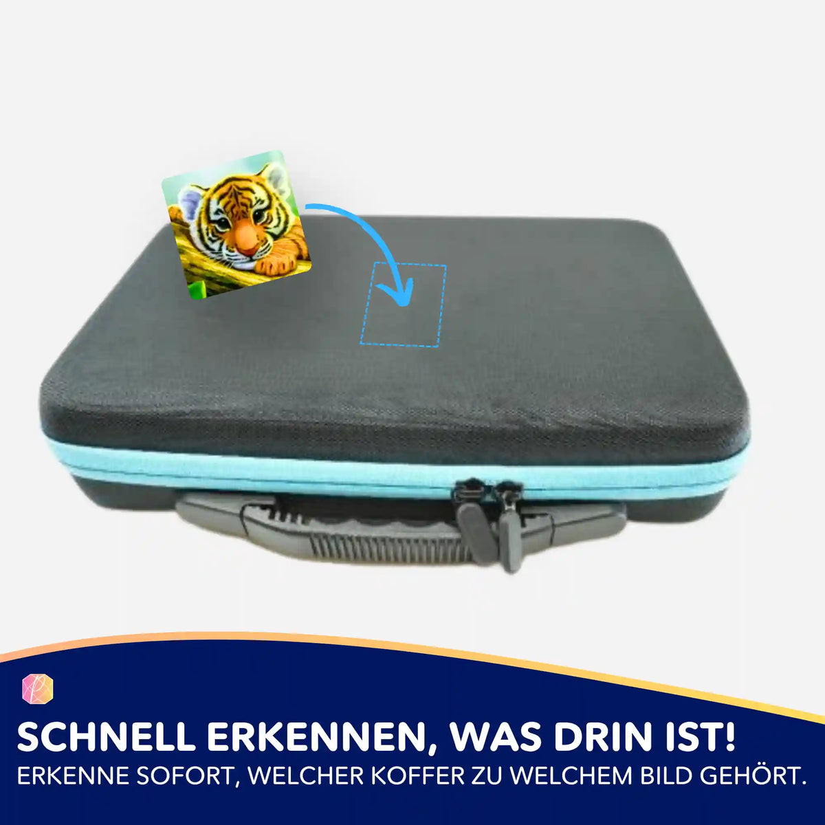 Tigerbaby Aufkleber für Diamond Painting Koffer zur Organisation von Bastelsets und Malen nach Zahlen Zubehör