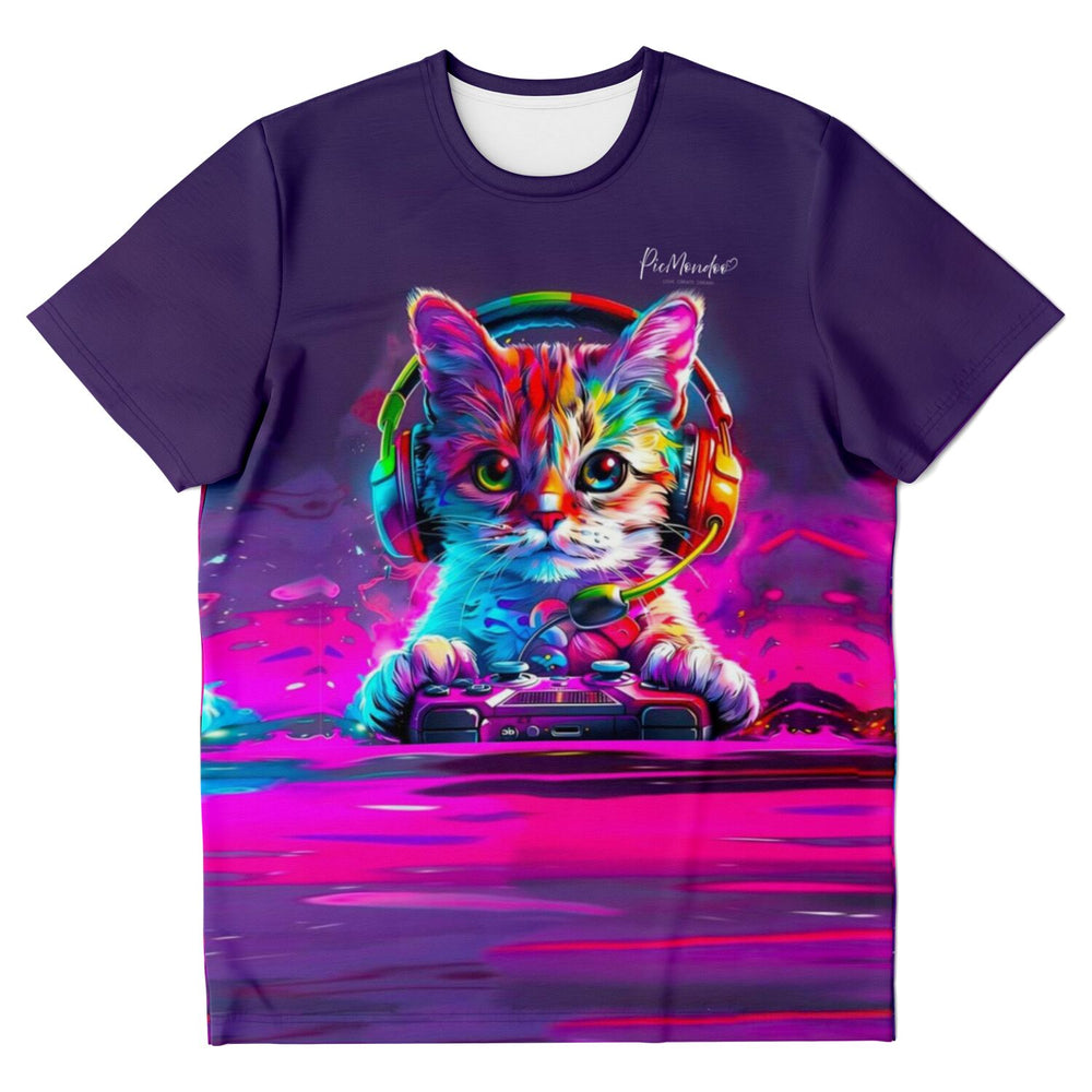 T-shirt Dreamer - Chat gamer coloré