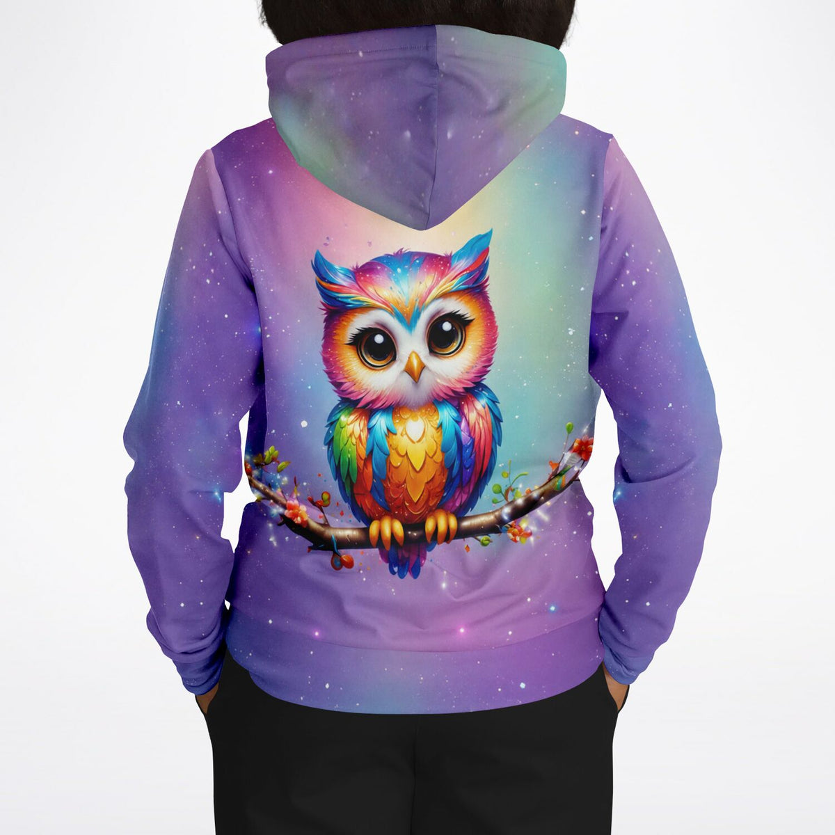 Dreamer Hoodie mit farbenfrohem Eulen-Motiv Fridolin, ideal für Fans von Diamond Painting und kreativen Designs.