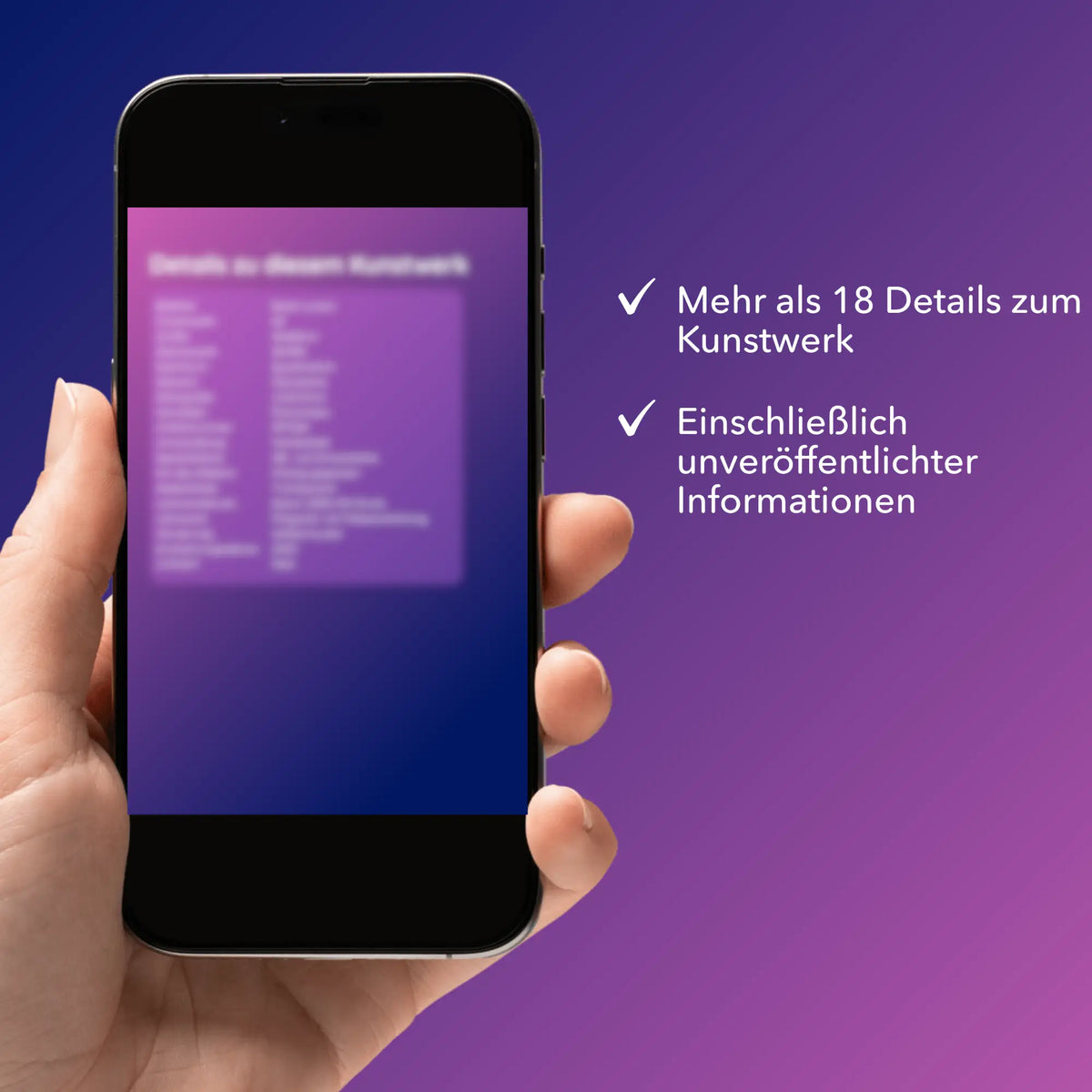 Digitale Bildmappe für Diamond Painting auf Smartphone mit über 18 exklusiven Details zum DIY-Kunstwerk