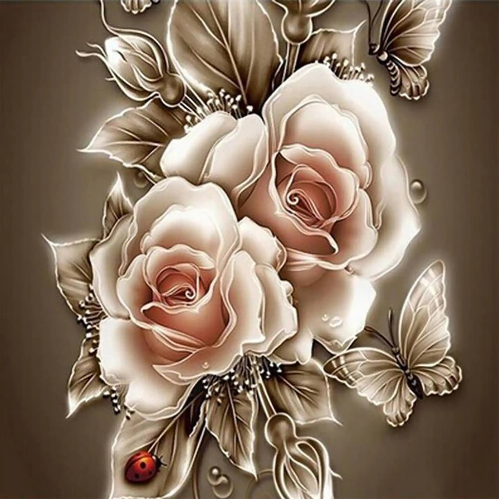 Diamond Painting - Roses dorées