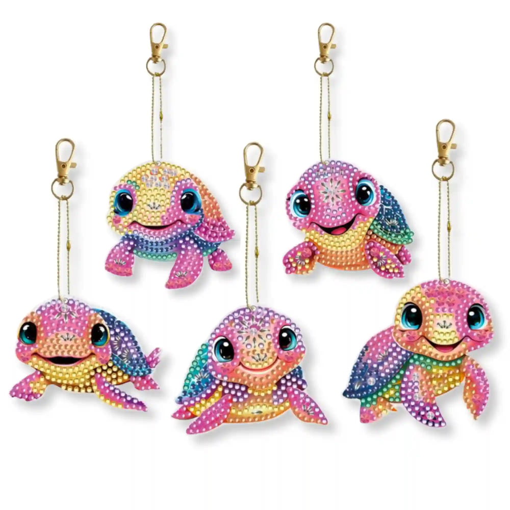 Porte-clés Diamond Painting - Tortues mignonnes
