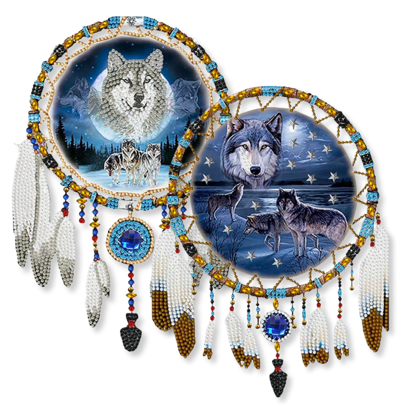 Diamond Painting Attrape-rêves XL - « Loup des rêves »