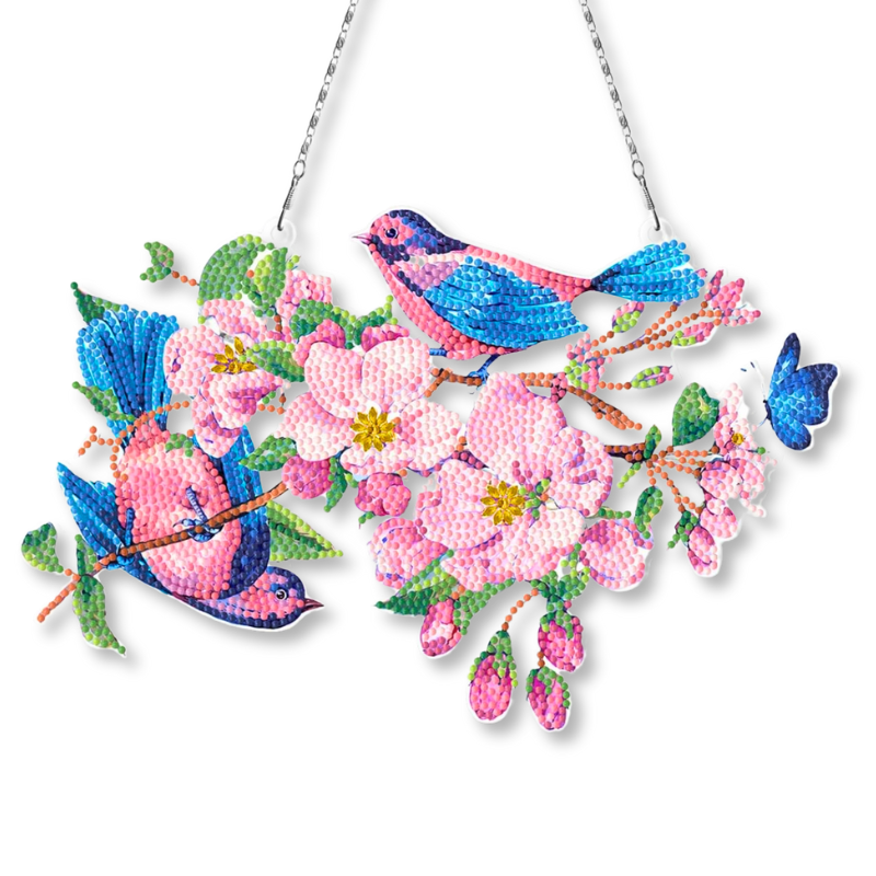Suspension XXL pour Diamond Painting - Petits oiseaux mignons