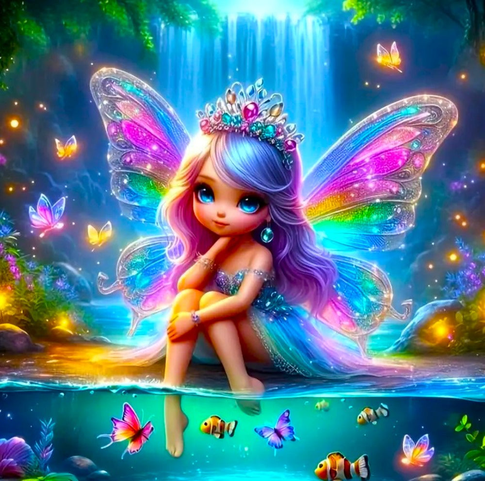 Diamond Painting - Détente à l'étang des elfes
