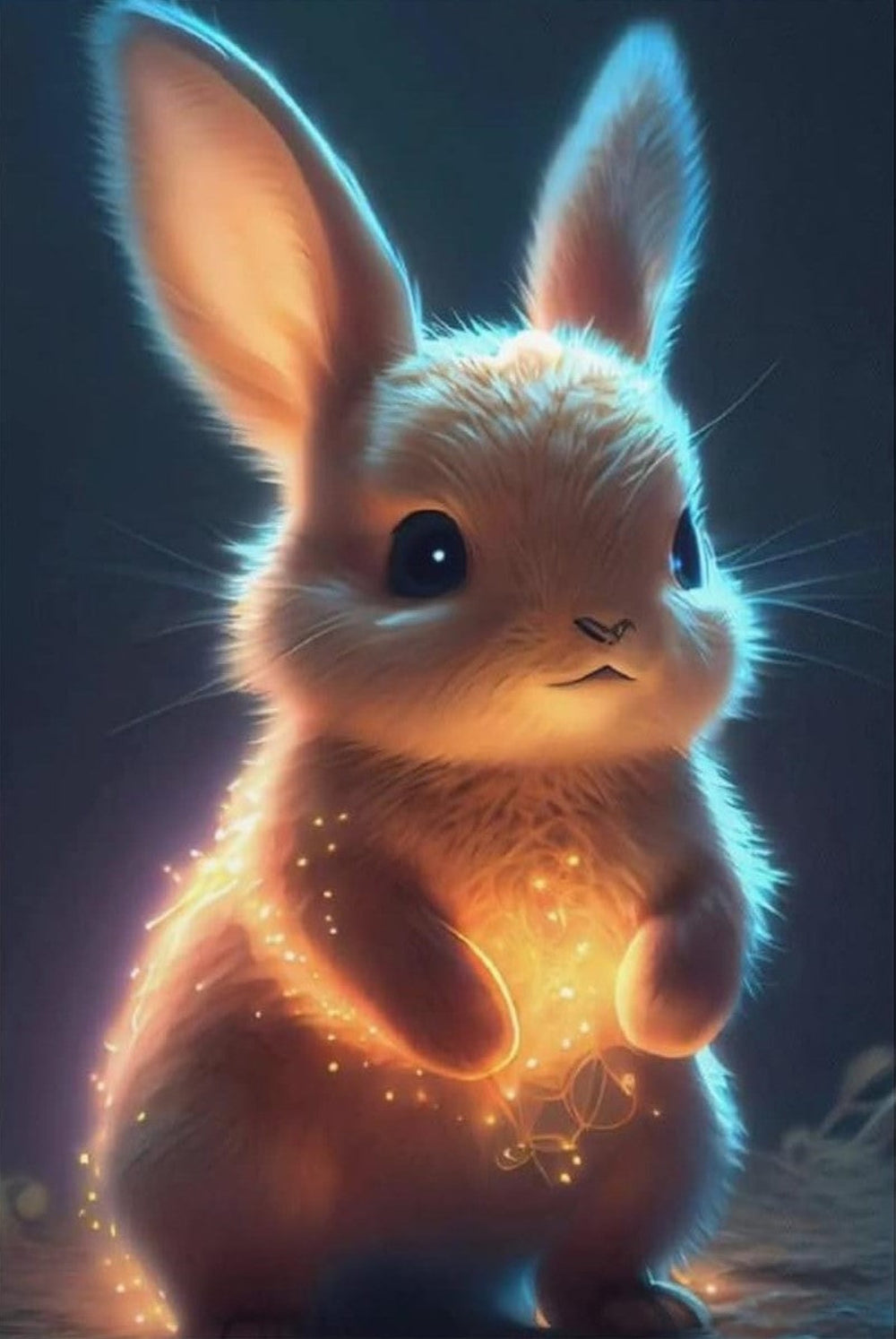 Broderie diamant - Petit lapin scintillant
