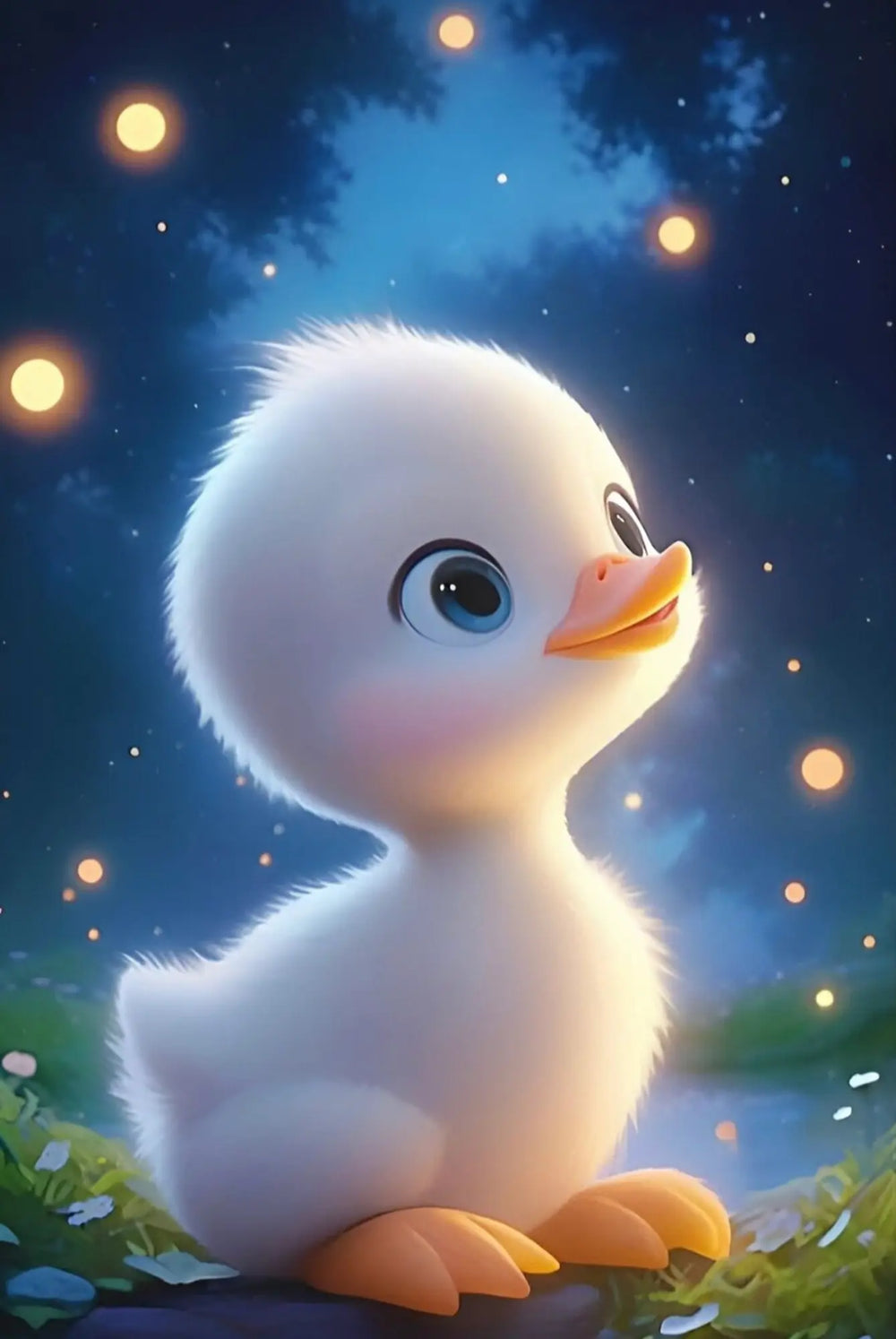 Diamond Painting Tableau lumineux spécial - Petit canard scintillant