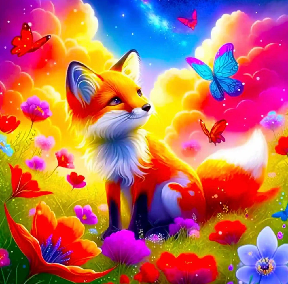 Diamond Painting Enfants - Le petit renard au pays enchanté