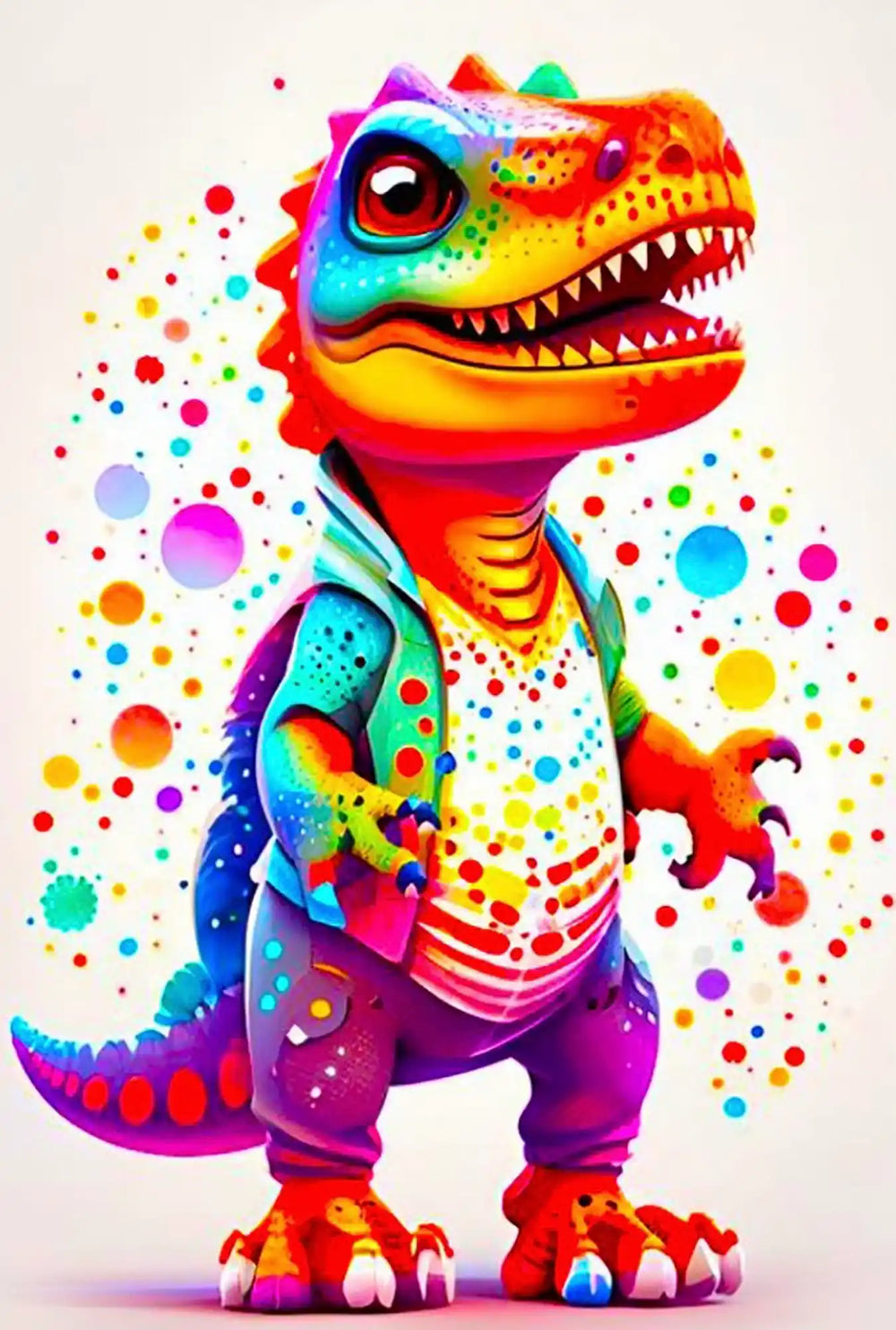 Diamond Painting pour enfants - Dinosaure multicolore