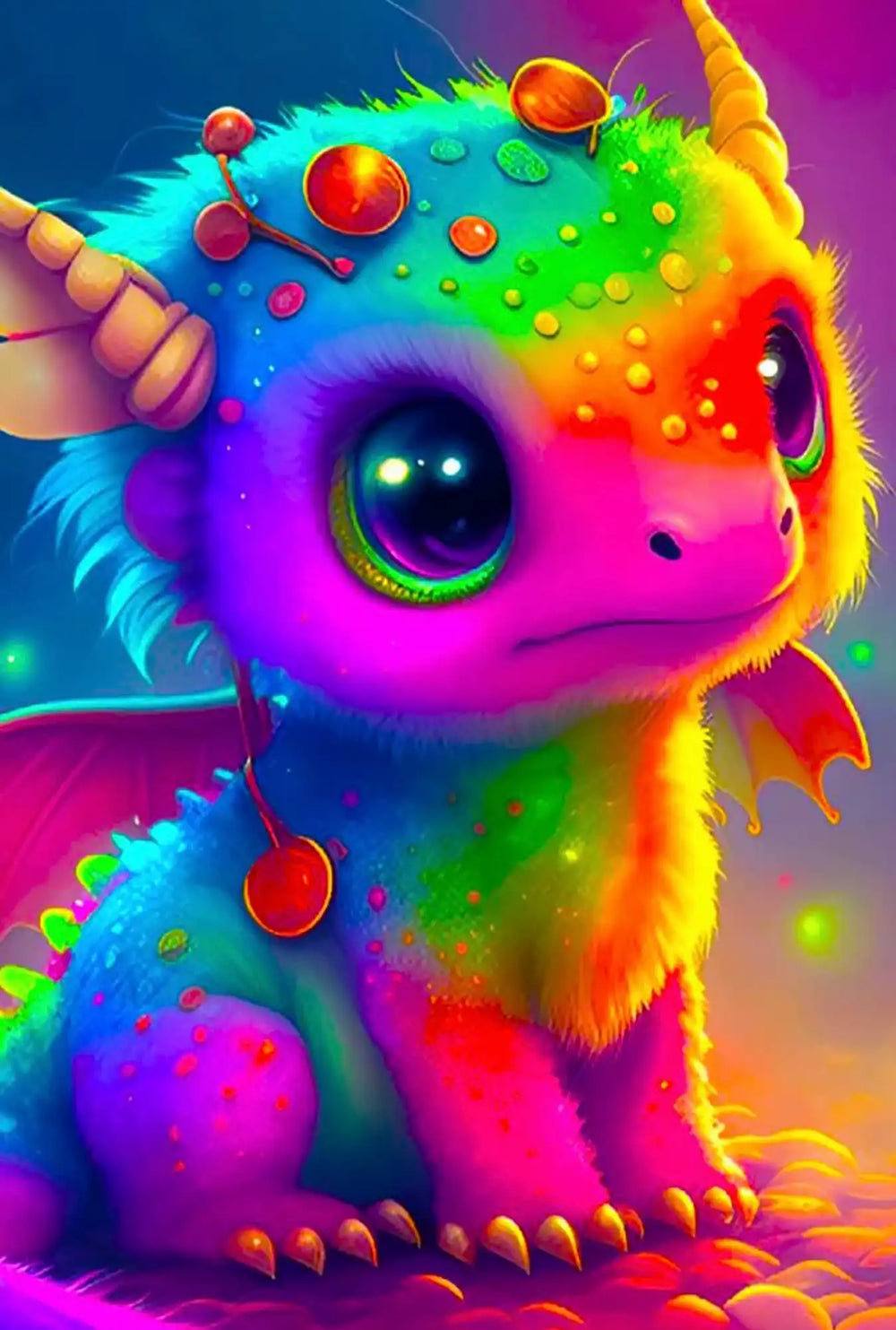 Diamond Painting Enfants - Dragon arc-en-ciel