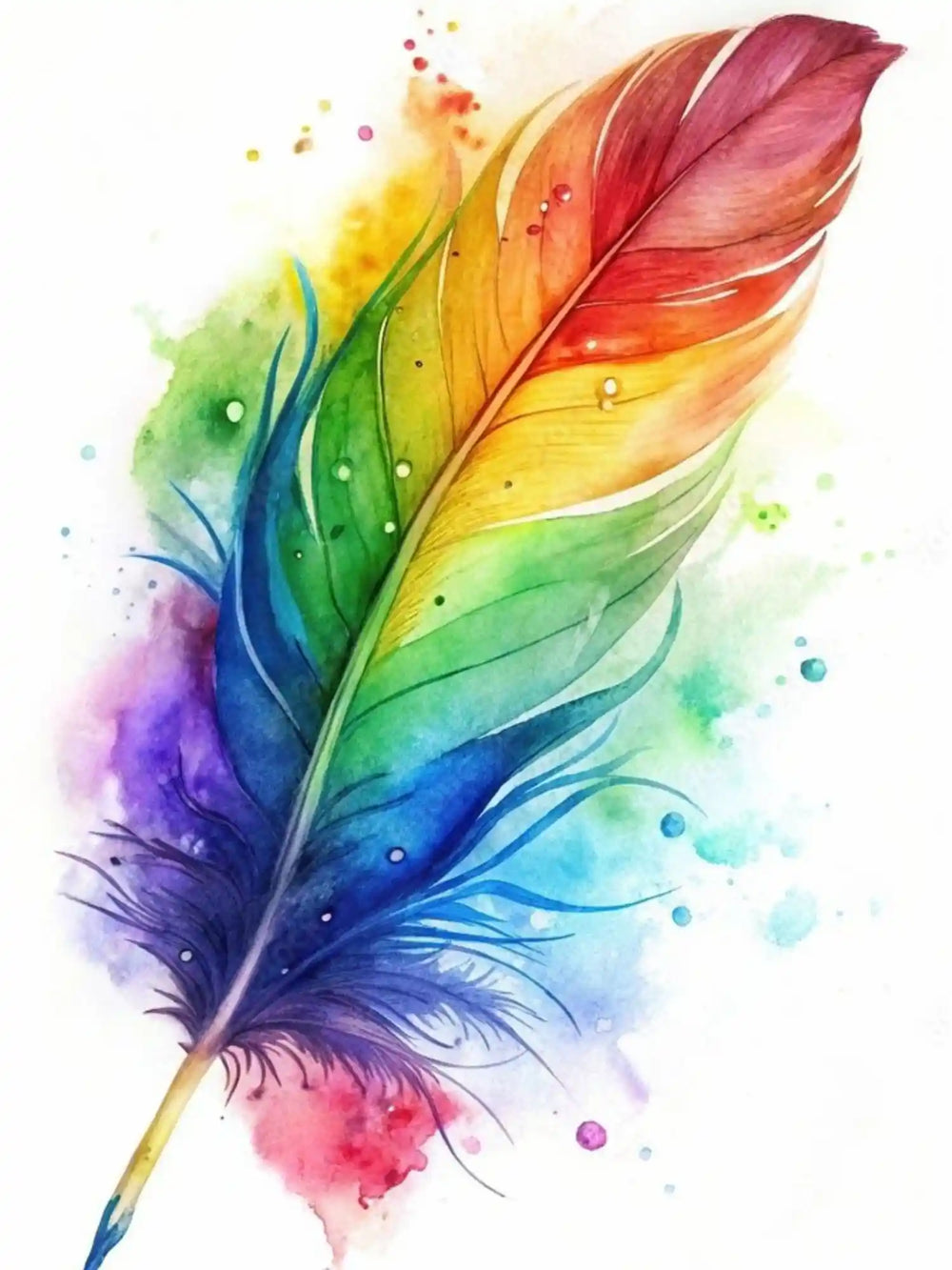 Diamond Painting Mini - Plume arc-en-ciel